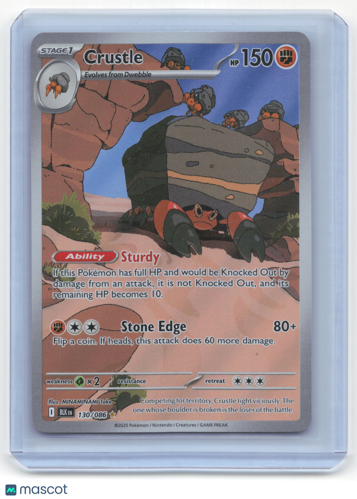 2025 Pokemon Crustle Black Bolt Illustration Rare Foil #130/86 - Papa Joey's Collectibles