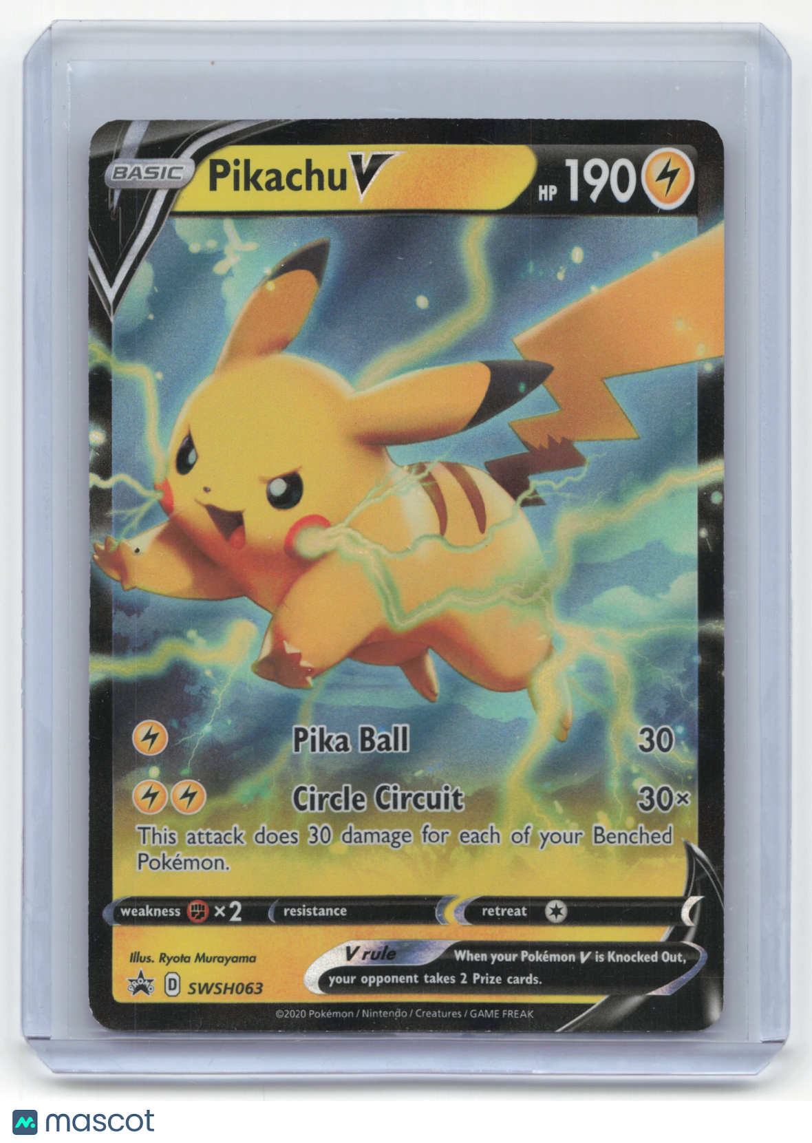2020 Pokemon Pikachu V SWSH Black Star Promo Holo #SWSH063 Near Mint - Papa Joey's Collectibles