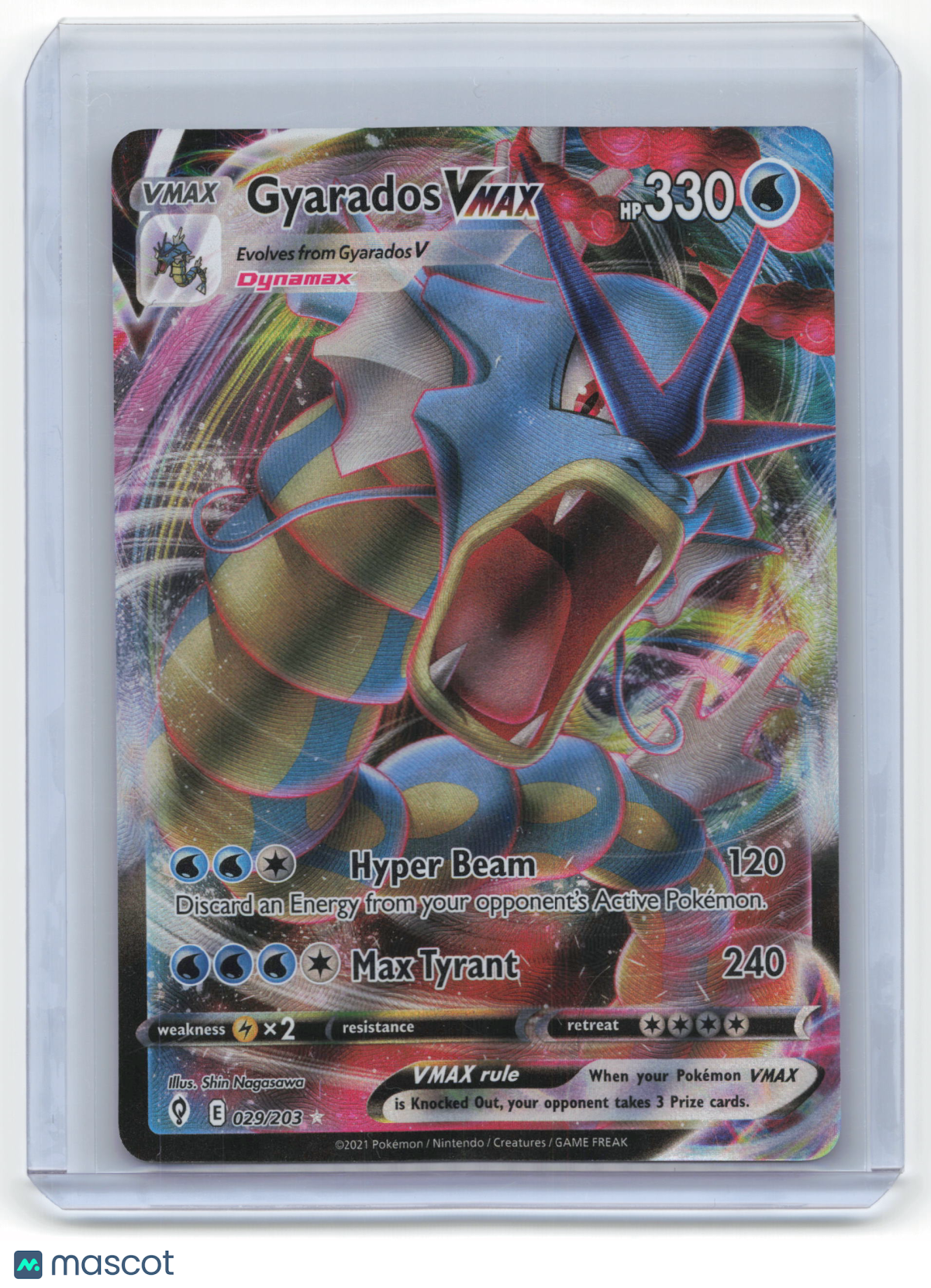 2021 Pokemon Gyarados VMAX Evolving Skies Rare Holo #29/203 Near Mint - Papa Joey's Collectibles