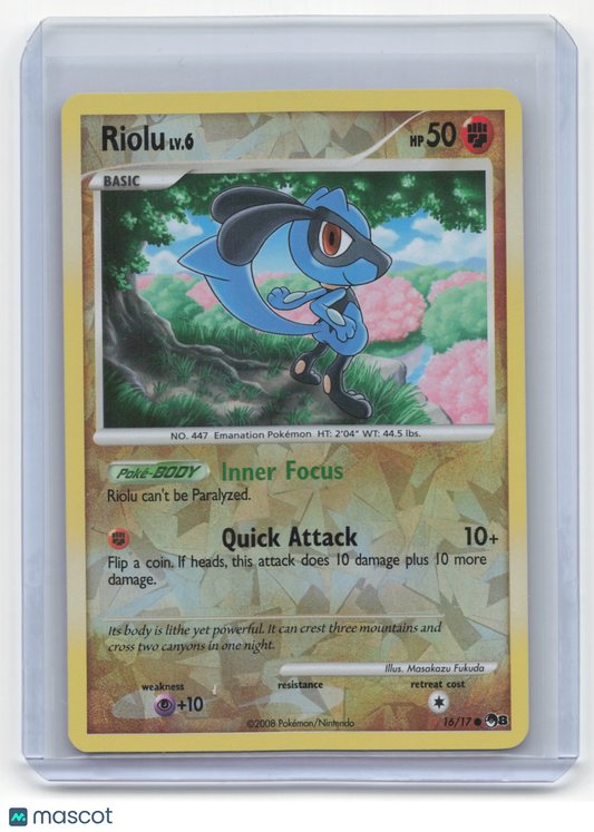 2008 Pokemon Riolu Pop Series 8 Uncommon Reverse Holo #16/17 Heavily Played - Papa Joey's Collectibles