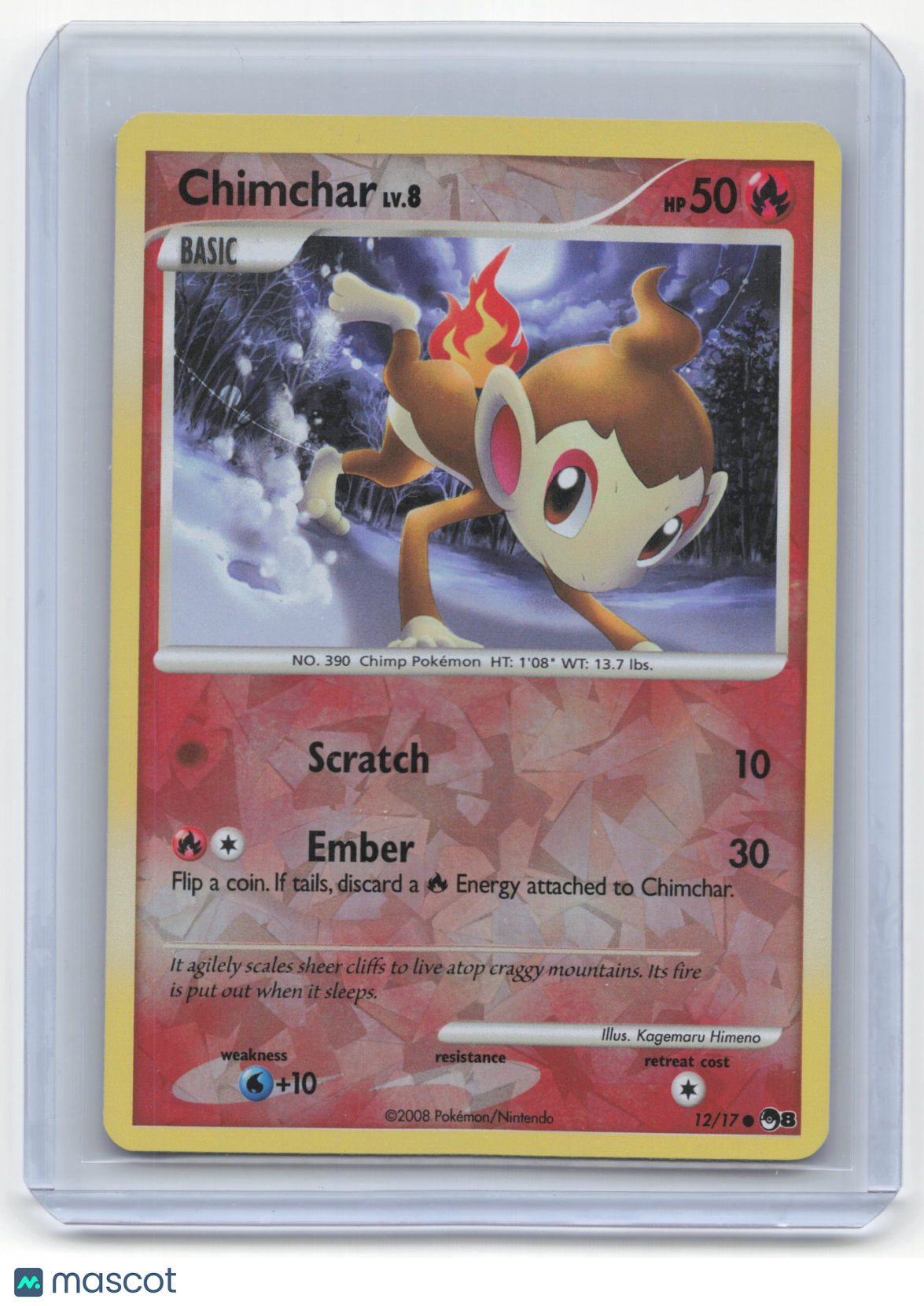 2008 Pokemon Chimchar Pop Series 8 Reverse Holo #12/17 Lightly Played - Papa Joey's Collectibles
