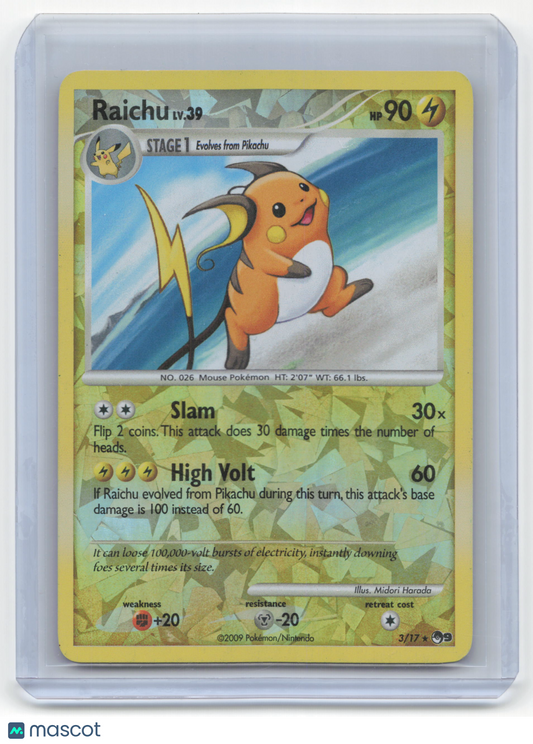 2009 Pokemon Raichu POP Series 9 Rare Reverse Holo #3/17 Lightly Played - Papa Joey's Collectibles