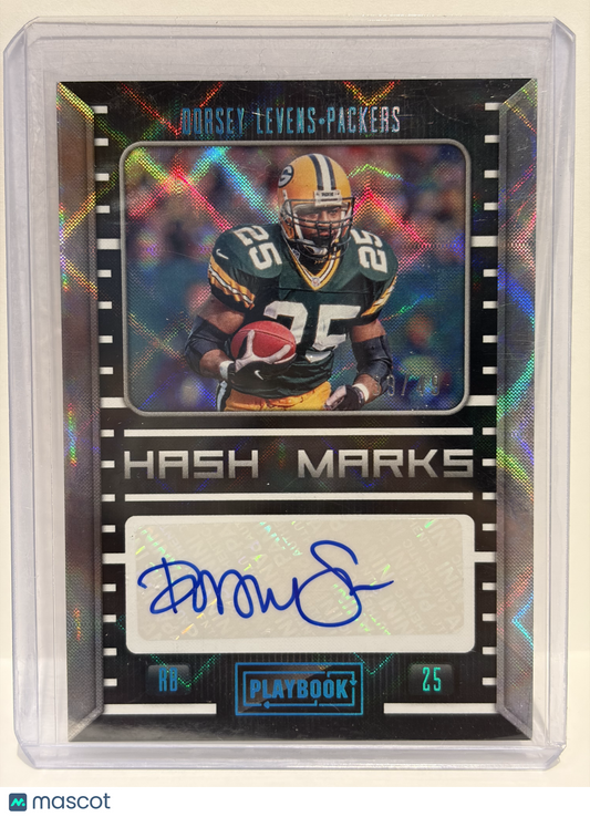 2023 Panini Playbook Hash Marks Dorsey Levens Autograph 9/49 Platinum #HM-DL NM - Papa Joey's Collectibles