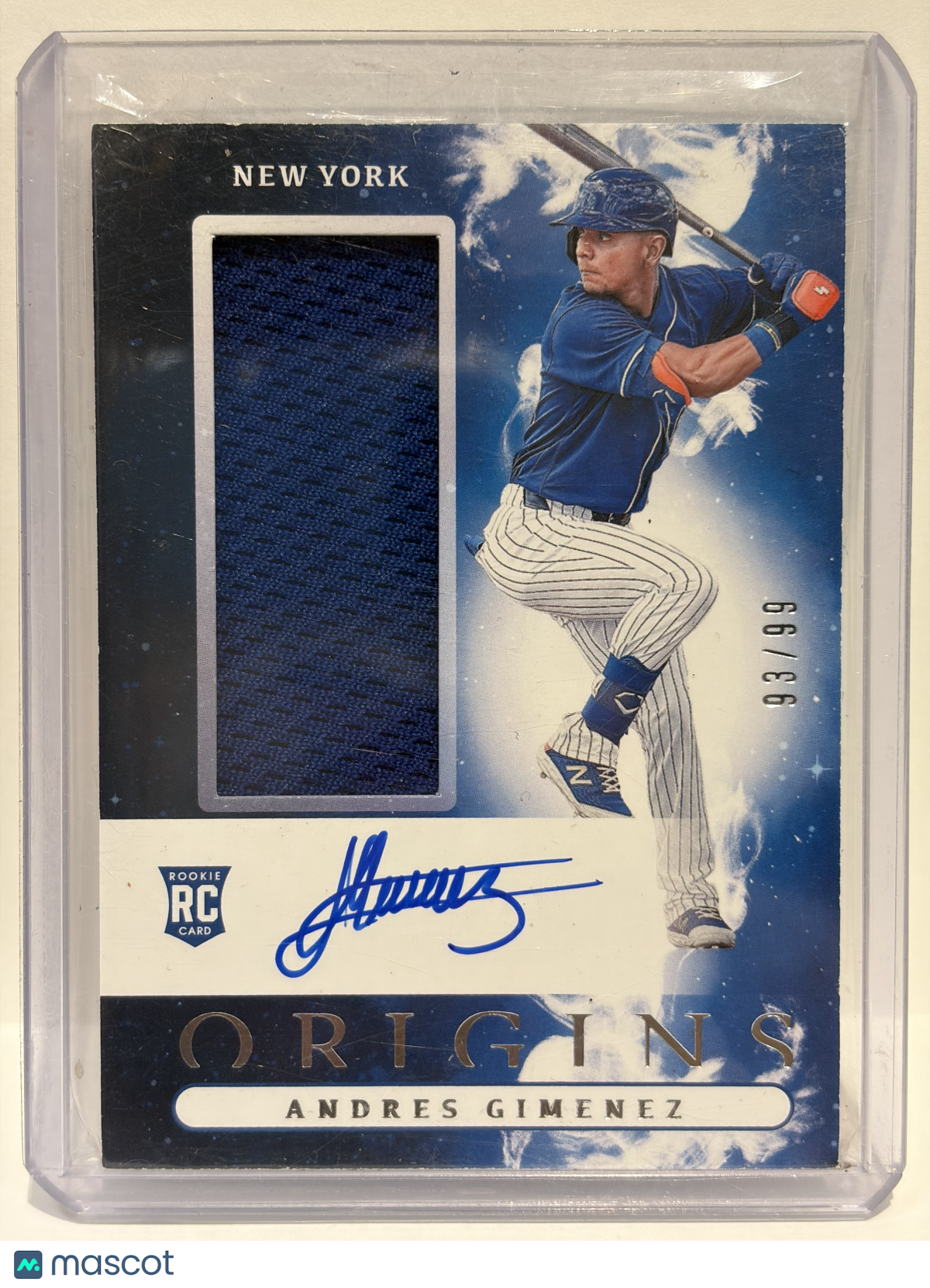 2021 Panini Chronicles Origins Andres Gimenez Auto Patch RC 93/99 #OJA-AG NM - Papa Joey's Collectibles