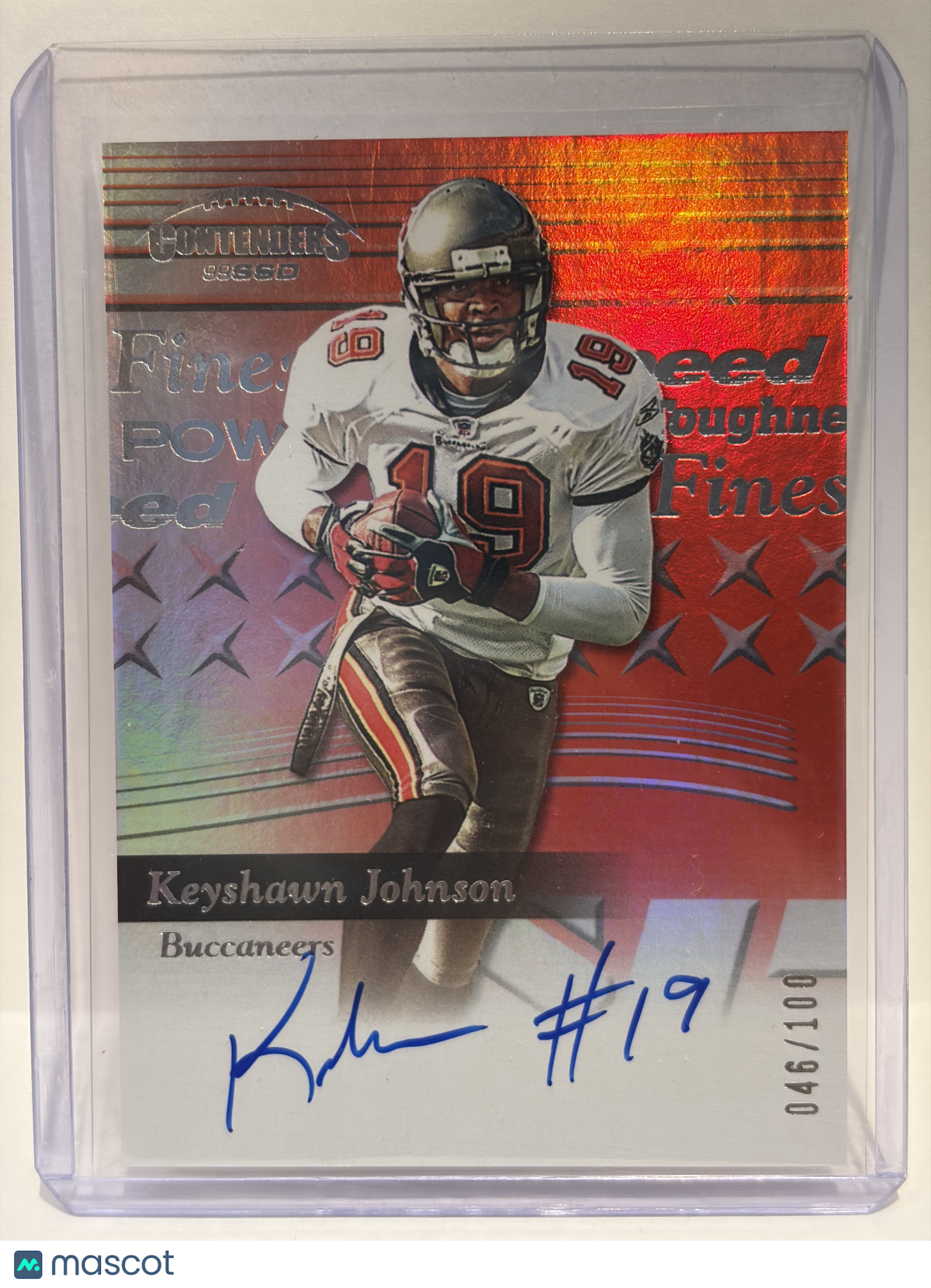 2025 Panini Contenders Keyshawn Johnson Auto 046/100 Speed Red #CS-KJN Near Mint - Papa Joey's Collectibles