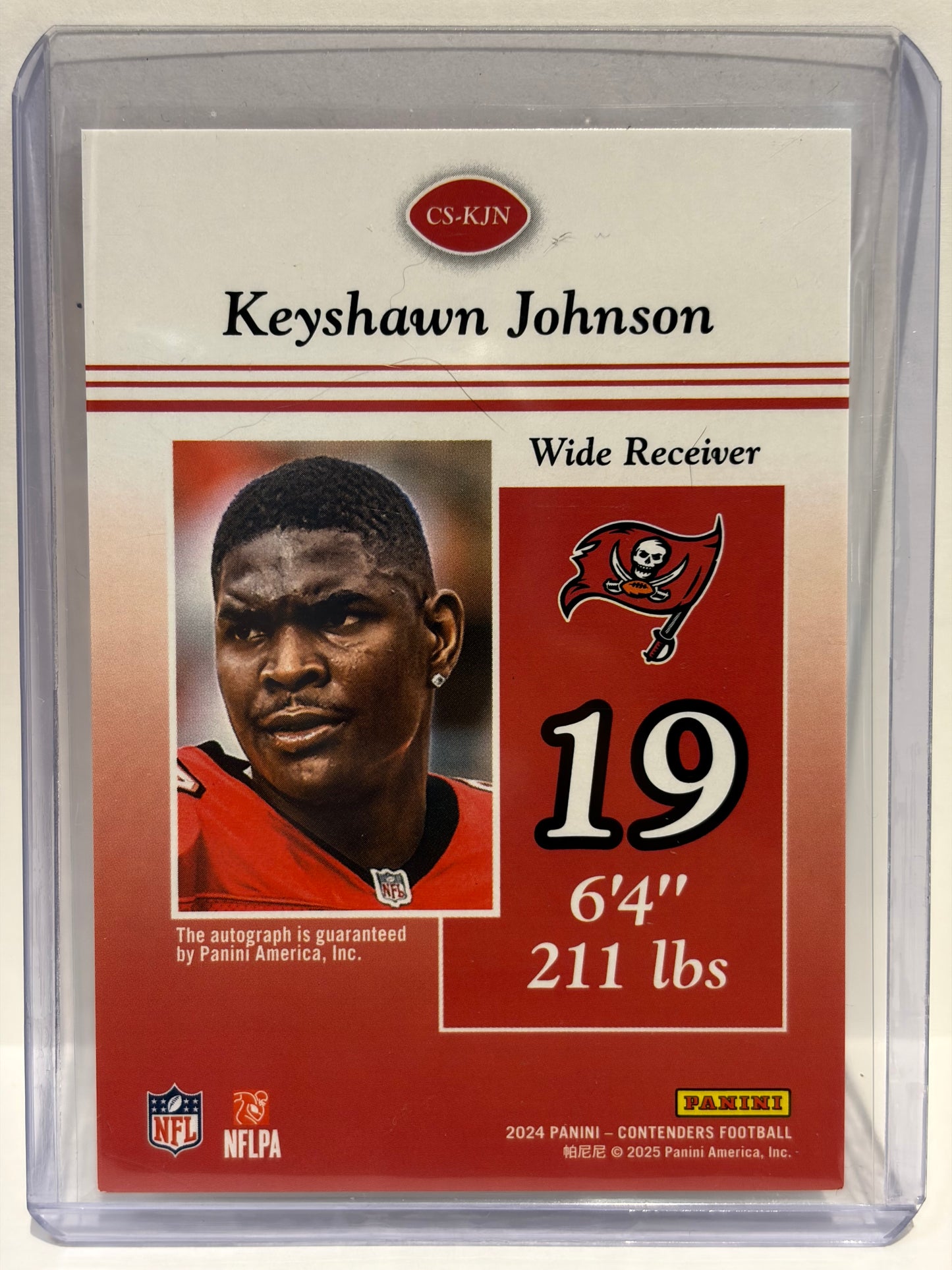 2025 Panini Contenders Keyshawn Johnson Auto 046/100 Speed Red #CS-KJN Near Mint - Papa Joey's Collectibles