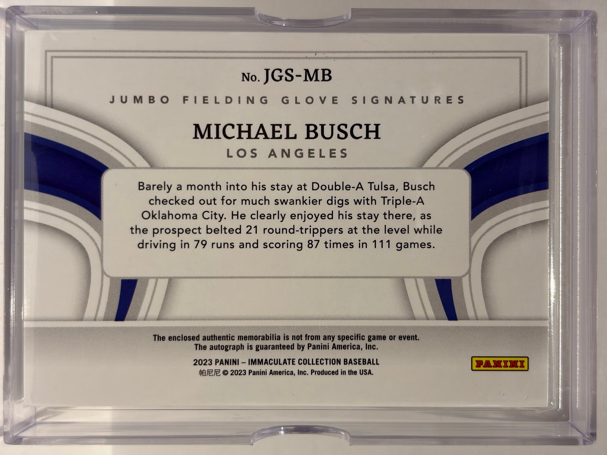 2023 Panini Immaculate Collection Michael Busch 1/5 Auto Relic Emerald #JGS-MB - Papa Joey's Collectibles