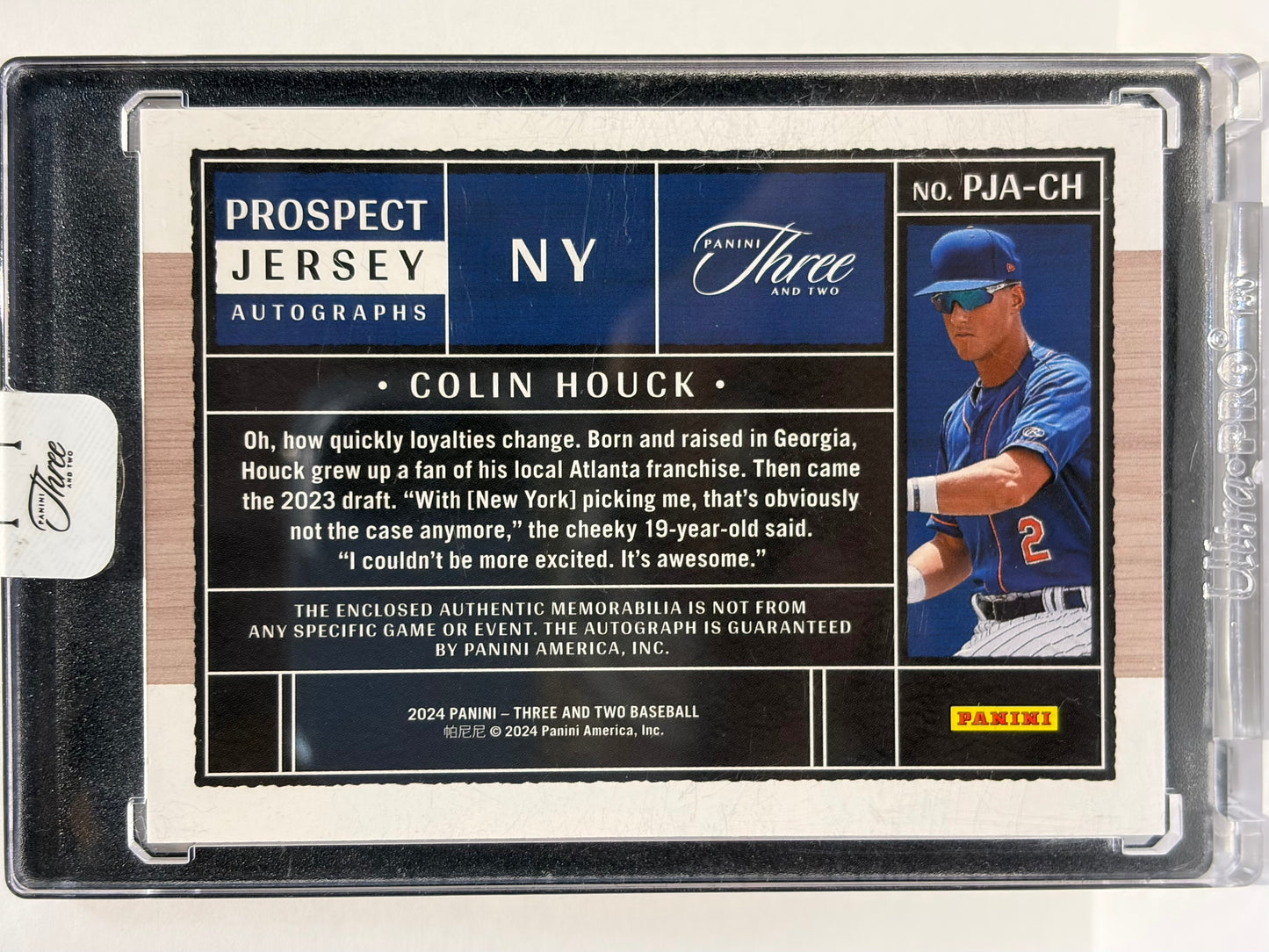 2024 Panini Three and Two Colin Houck Autograph 66/89 Patch #PJA-CH Near Mint - Papa Joey's Collectibles
