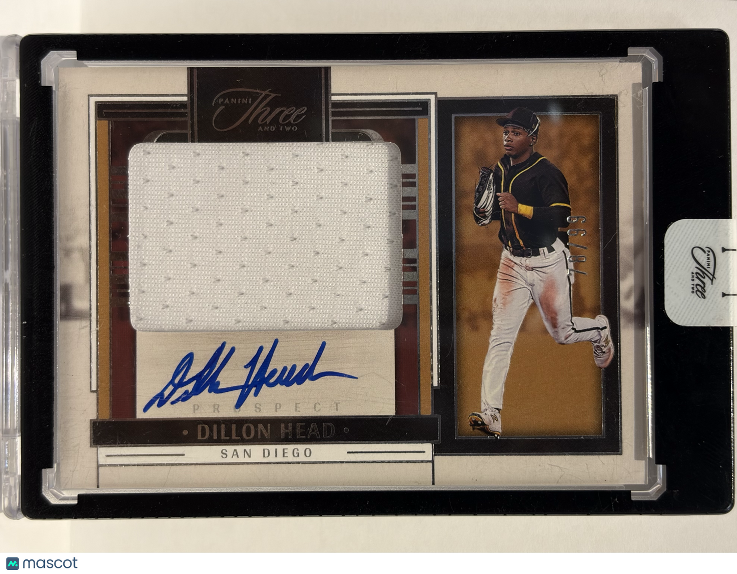 2024 Panini Three and Two Dillon Head Auto Patch 78/99 #PJA-DH Near Mint - Papa Joey's Collectibles