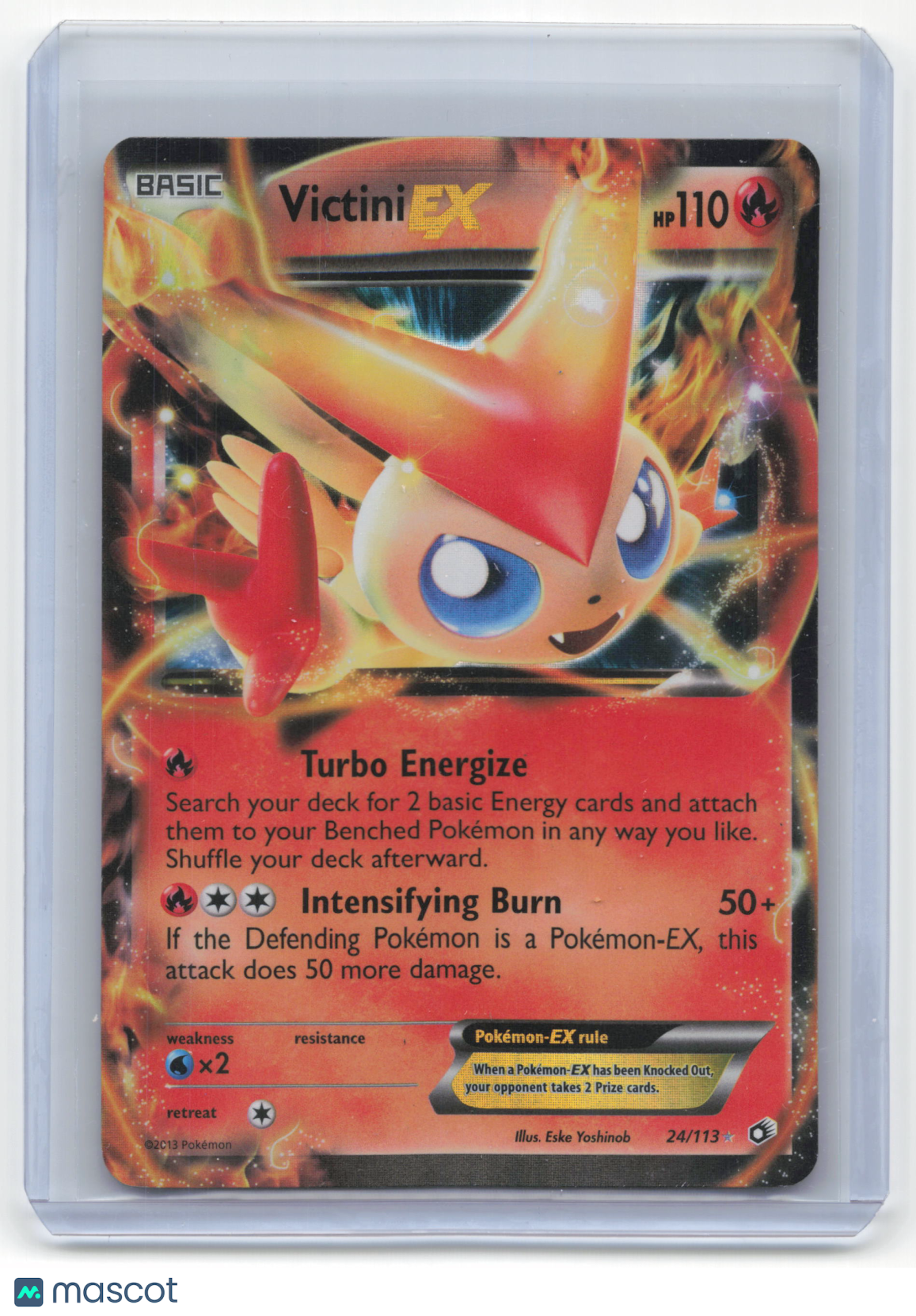 2013 Pokemon Victini EX Legendary Treasures Rare Holo #24/113 Moderately Played - Papa Joey's Collectibles