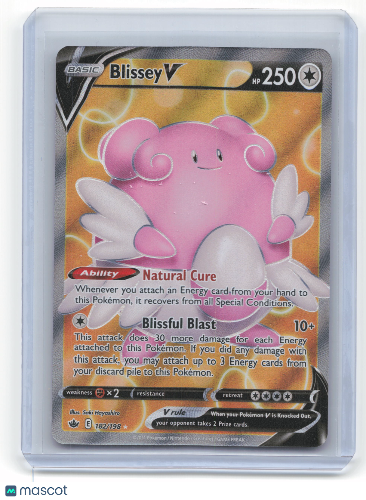 2021 Pokemon Blissey V Chilling Reign Rare Holo #182/198 Near Mint - Papa Joey's Collectibles