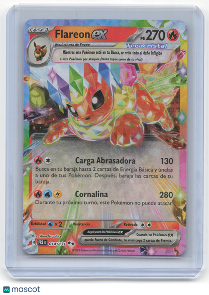 2025 Pokemon Flareon EX Prismatic Evolutions Double Rare #14/131 Spanish NM