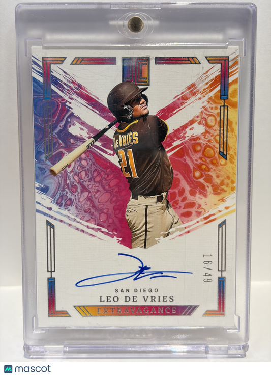 2024 Panini Impeccable Extravagance Leo De Vries Auto 16/49 #EA-LDV Near Mint - Papa Joey's Collectibles