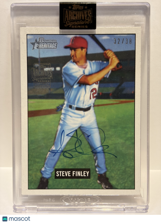 Topps 2005 Bowman Heritage Baseball Steve Finley Autograph 32/38 #151 Near Mint - Papa Joey's Collectibles