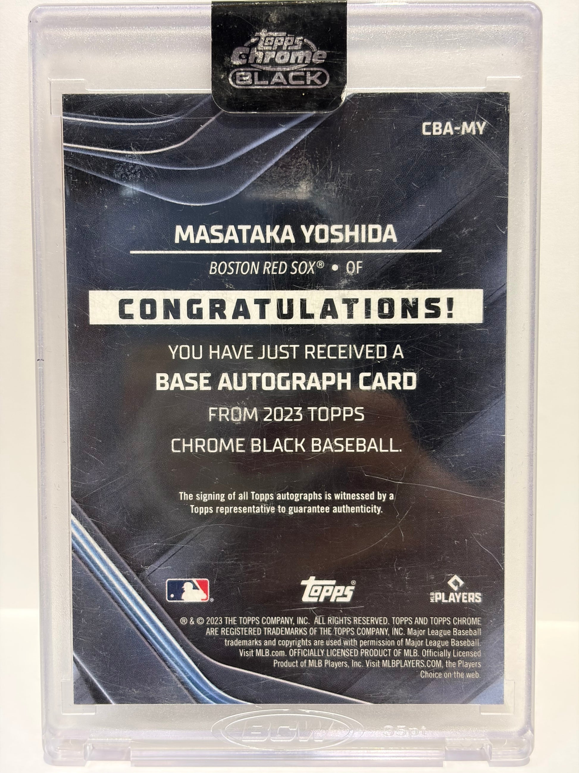 2023 Topps Chrome Black Masataka Yoshida Auto RC 80/90 Green #CBA-MY Near Mint - Papa Joey's Collectibles
