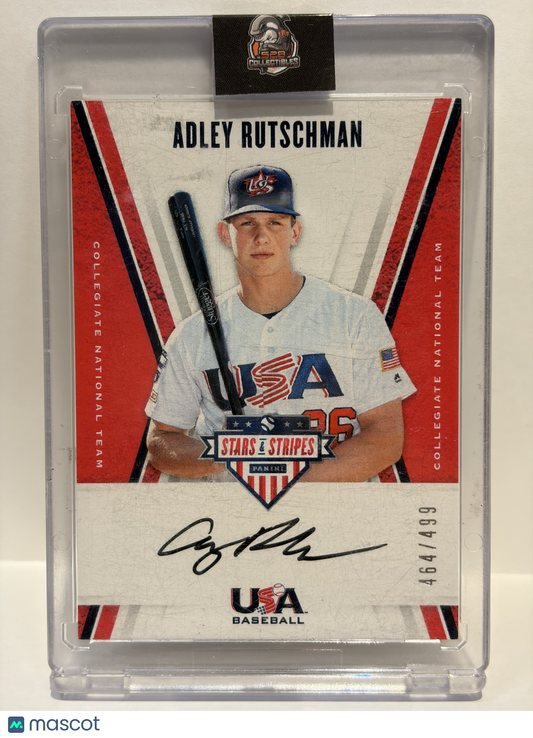 2019 Panini USA Baseball Stars & Stripes Adley Rutschman Auto 464/499 #CNT-AR NM - Papa Joey's Collectibles