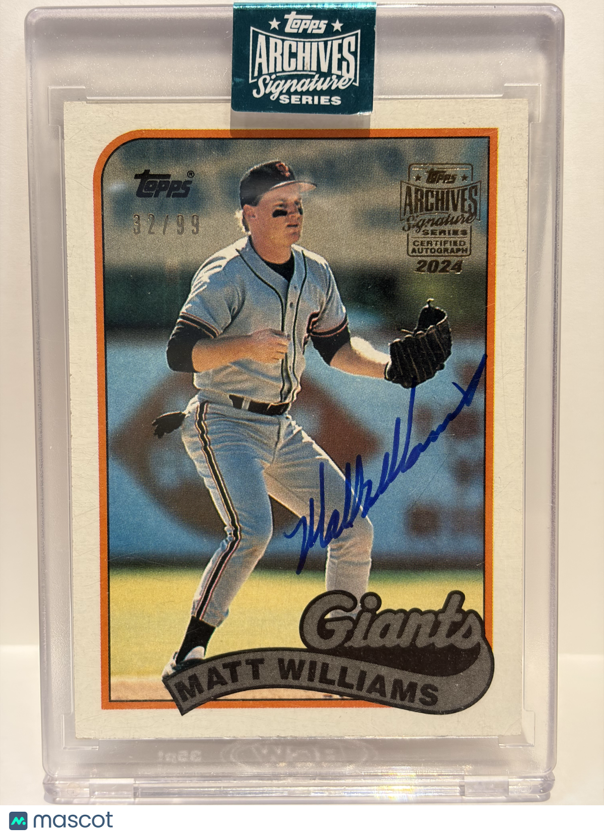 1989 Topps Baseball Matt Williams Autograph 32/99 #628 Near Mint - Papa Joey's Collectibles