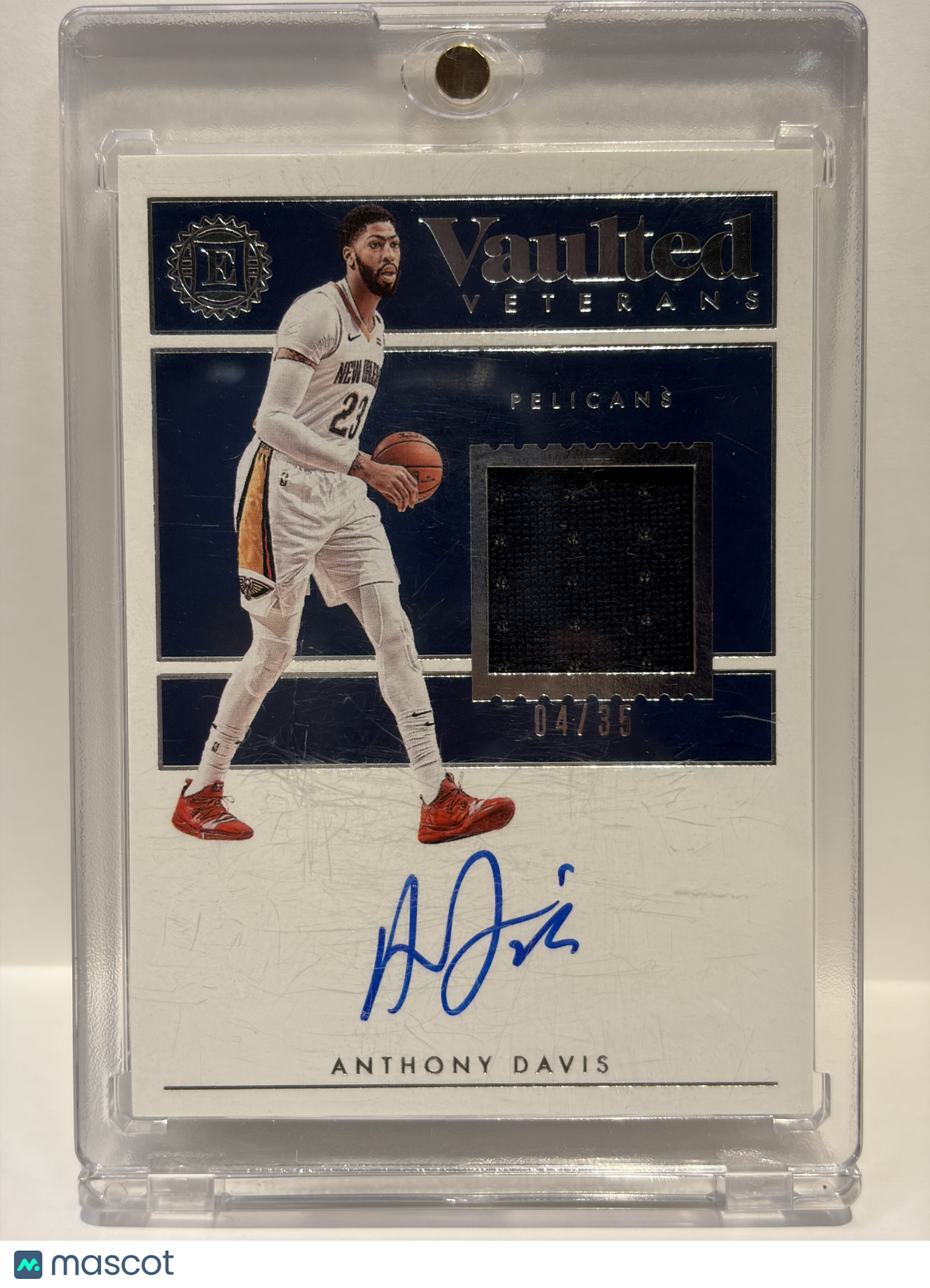 2018-19 Panini Encased Vaulted Veterans Anthony Davis Auto 04/35 Patch #VV-ADV - Papa Joey's Collectibles