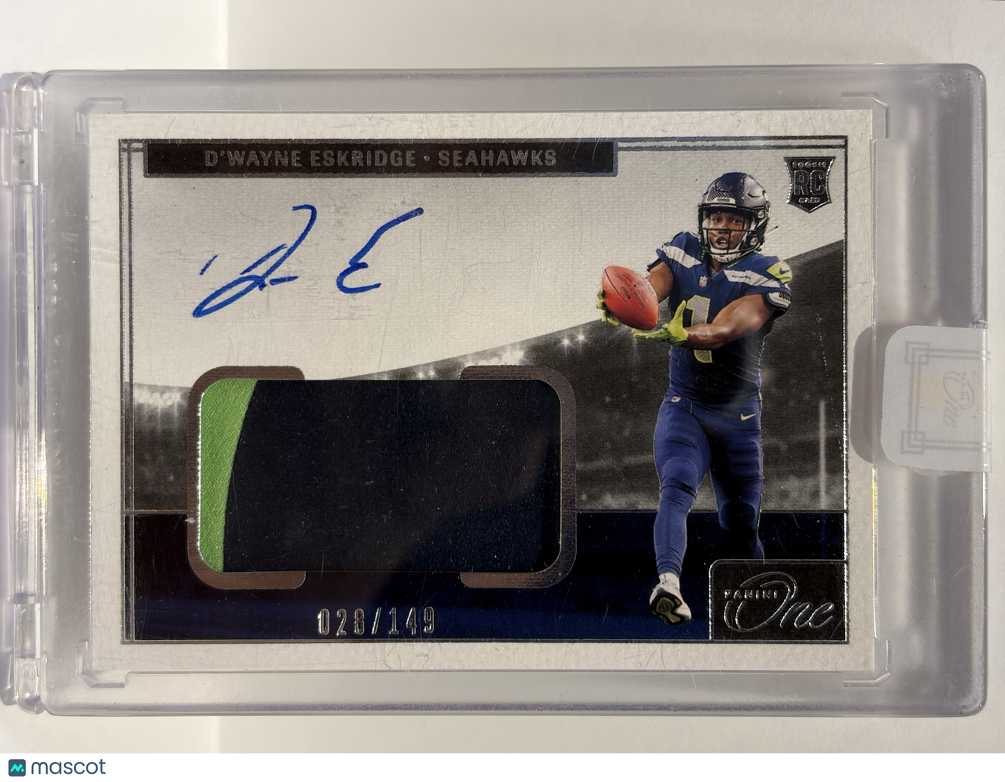 2022 Panini One D'Wayne Eskridge Autograph Patch 028/149 RC #19 Near Mint - Papa Joey's Collectibles