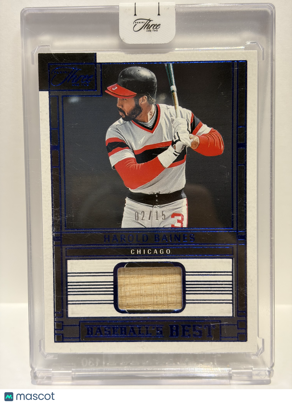 2024 Panini Three and Two Harold Baines Bat Relic 02/15 Blue #BBM-HB Near Mint - Papa Joey's Collectibles