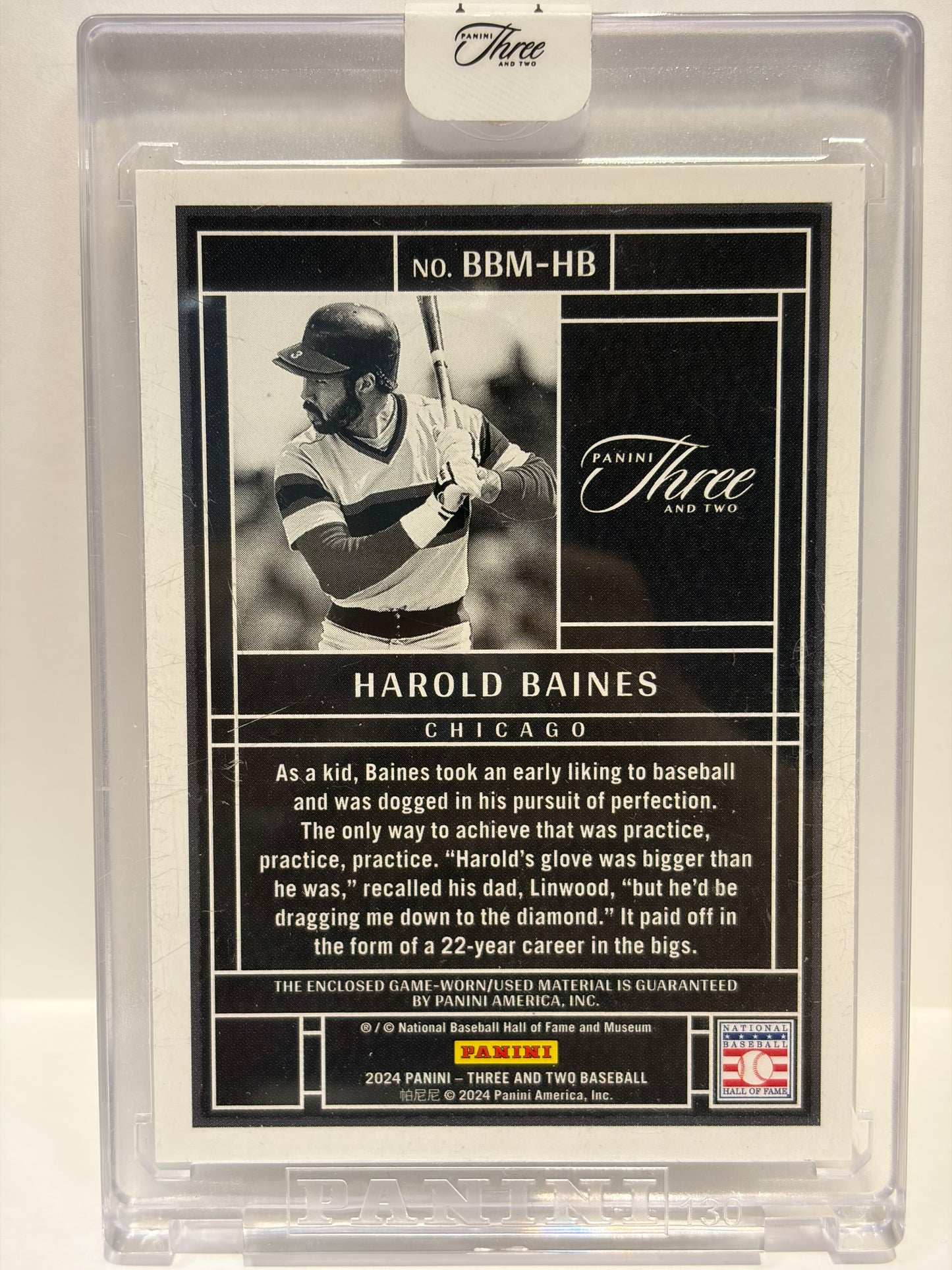2024 Panini Three and Two Harold Baines Bat Relic 02/15 Blue #BBM-HB Near Mint - Papa Joey's Collectibles