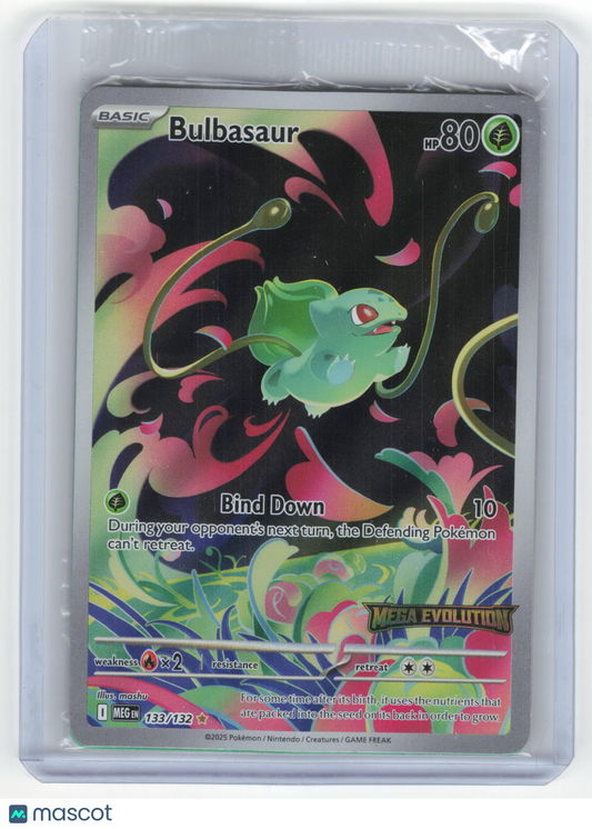 2025 Pokemon Bulbasaur Mega Evolution IR Holo #133/132 Stamped [SEALED] - Papa Joey's Collectibles