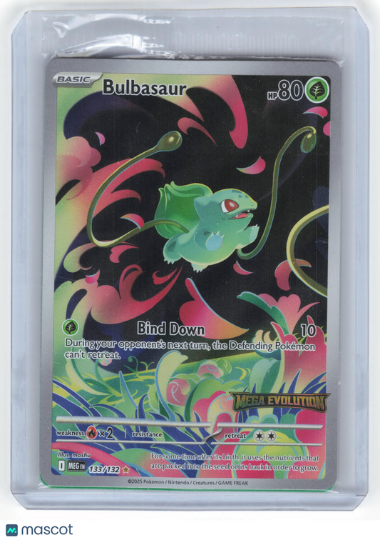 2025 Pokemon Bulbasaur Mega Evolution IR Holo #133/132 [SEALED] Stamped - Papa Joey's Collectibles