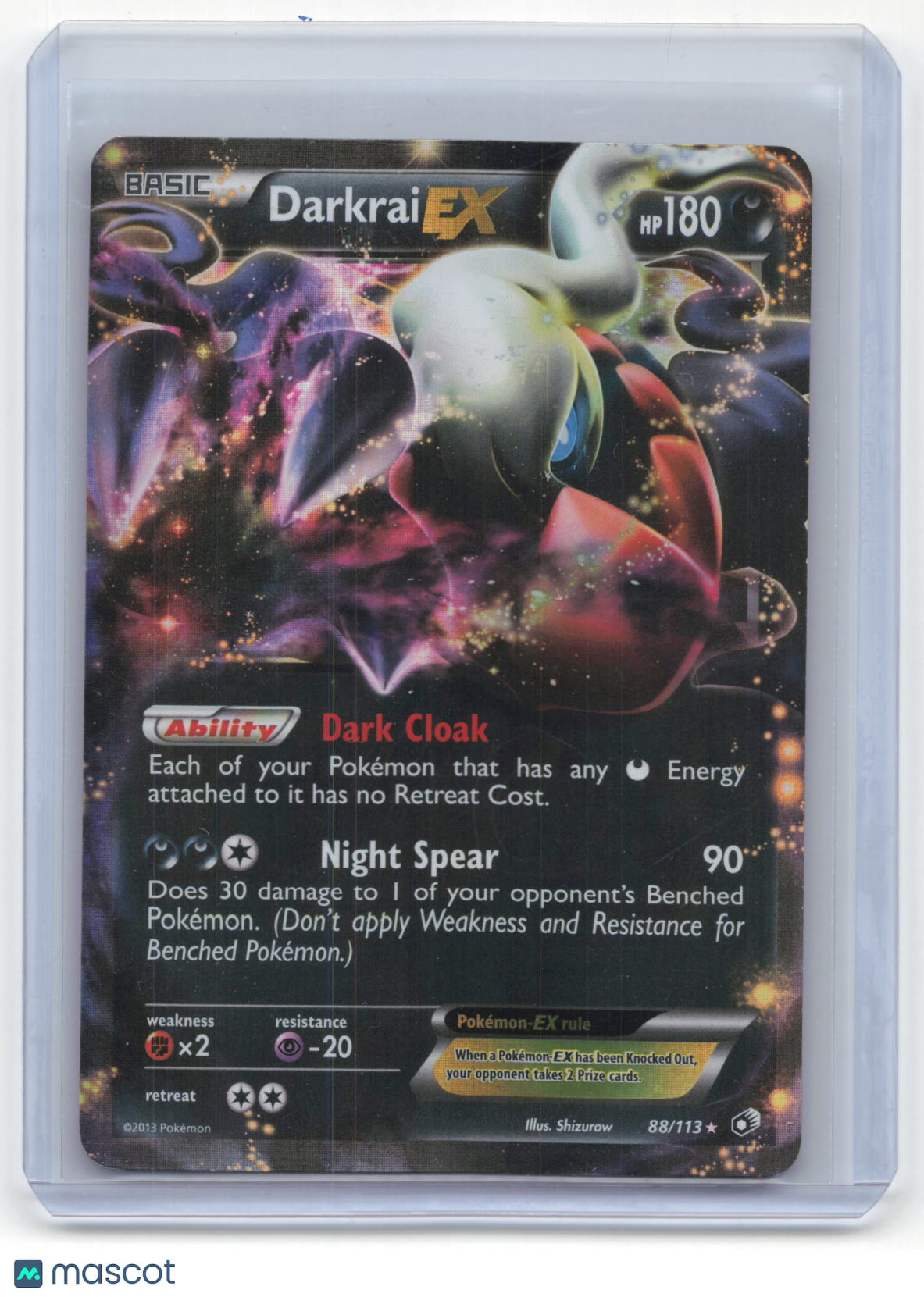 2013 Pokemon Darkrai EX Legendary Treasures Rare Holo #88/113 Moderately Played