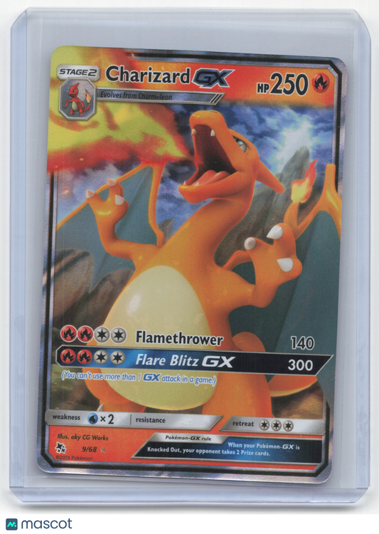 2019 Pokemon Charizard GX Hidden Fates Rare Holo #9/68 Near Mint