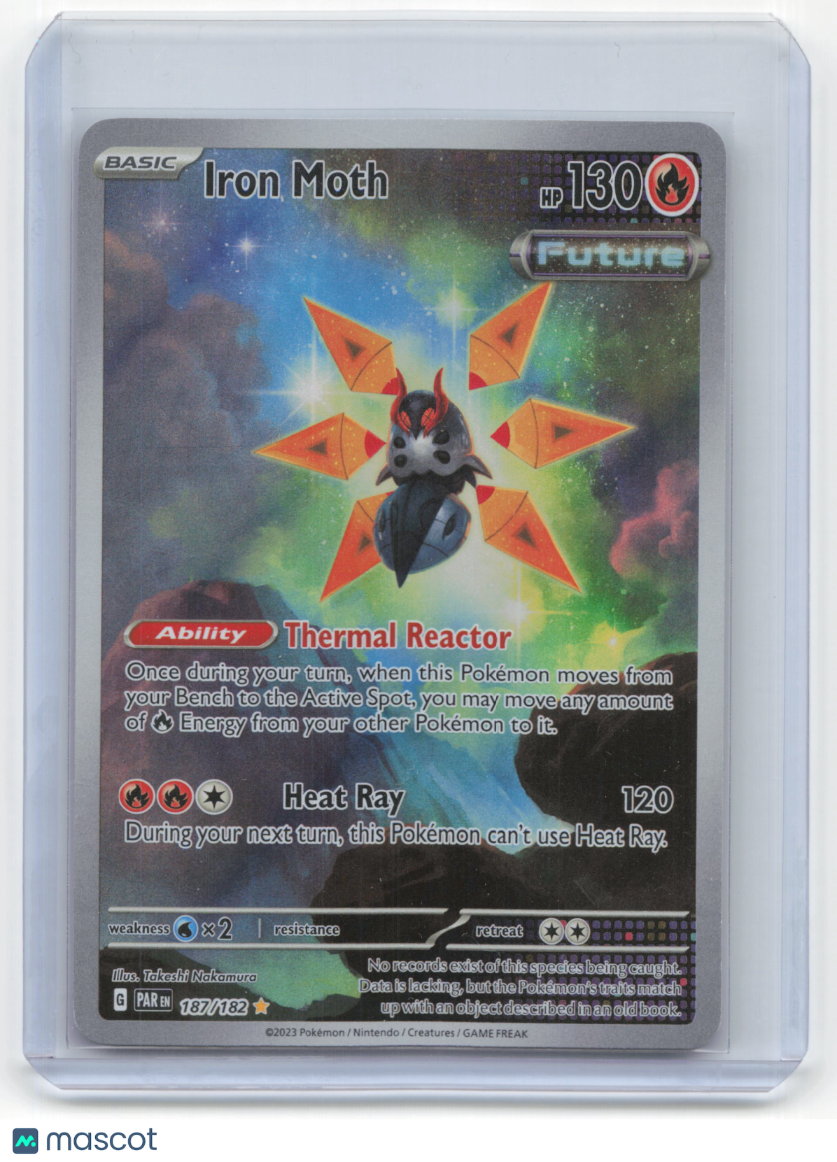 2023 Pokemon Iron Moth Paradox Rift Illustration Rare Holo #187/182 Near Mint