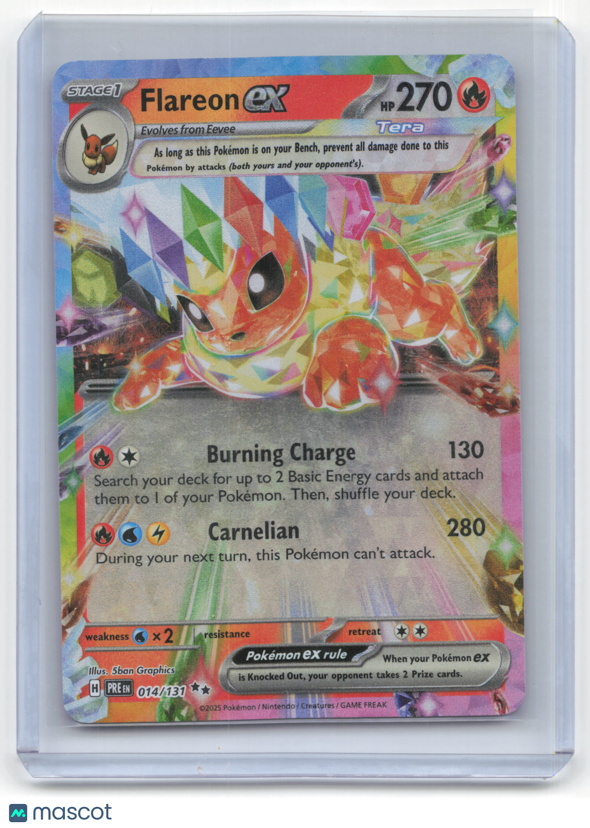 2025 Pokemon Flareon EX Prismatic Evolutions Double Rare Holo #14/131 Near Mint