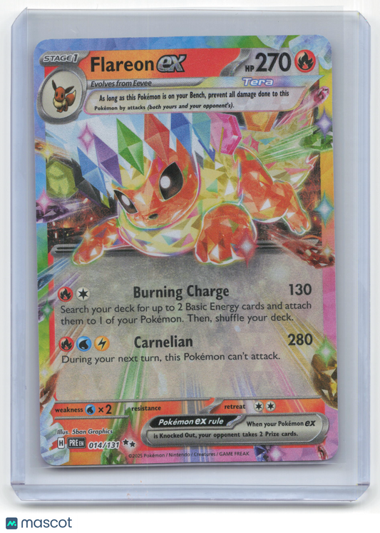 2025 Pokemon Flareon EX Prismatic Evolutions Double Rare Holo #14/131 Near Mint