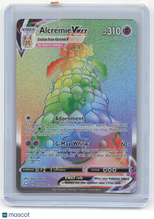 2021 Pokemon Alcremie VMAX Shining Fates Secret Rare Rainbow #73/72 Near Mint