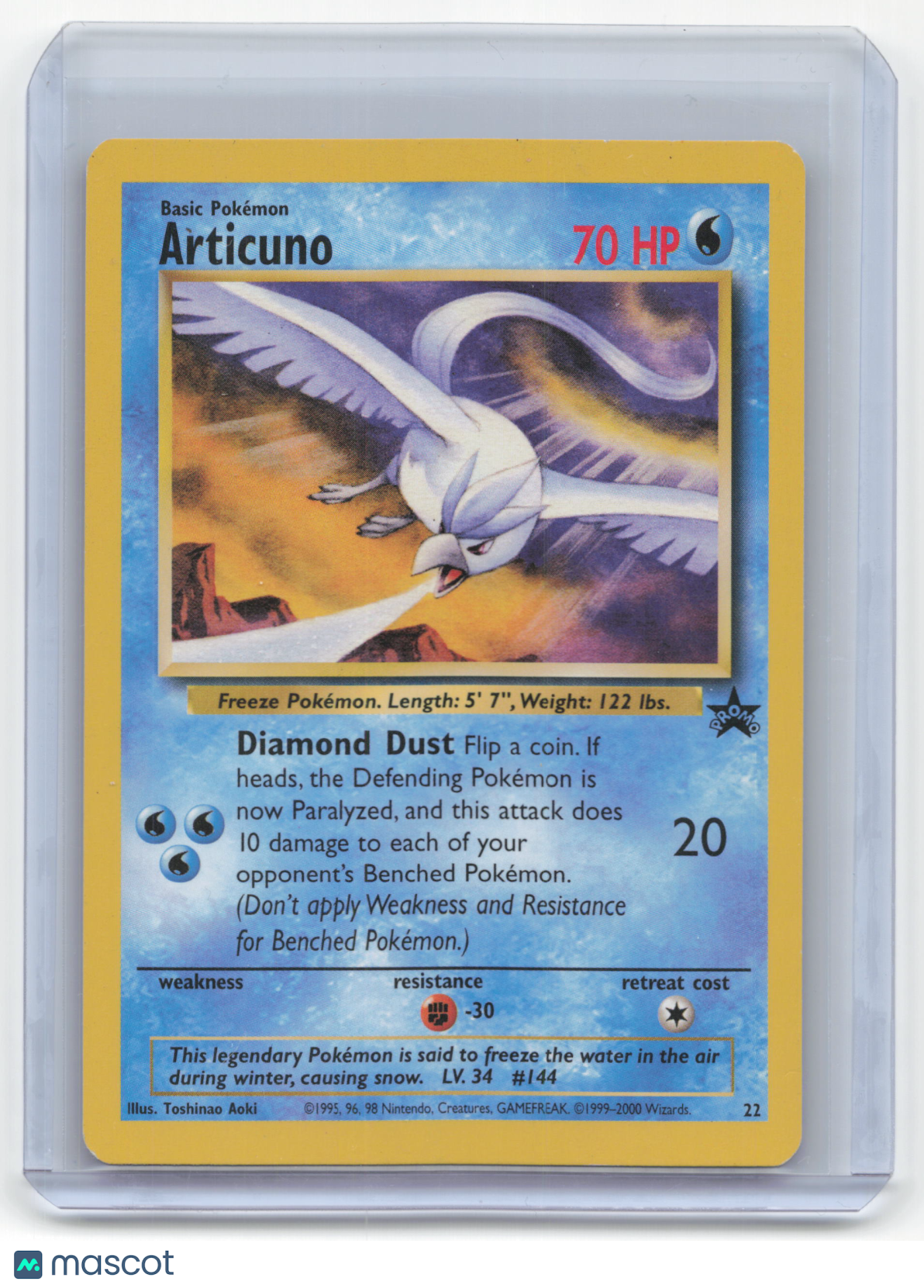 2000 Articuno Pokemon Promos Black Star Promo Holo #22 Lightly Played