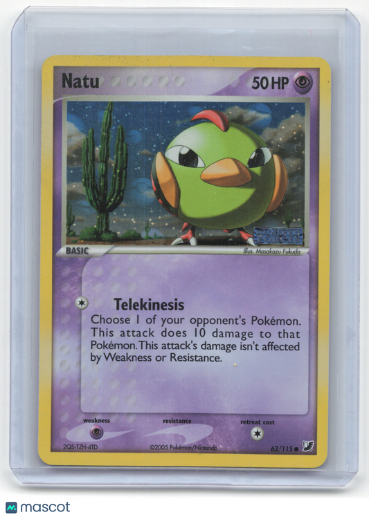 2005 Pokemon Natu EX Unseen Forces Uncommon Holo #63/115 Moderately Played