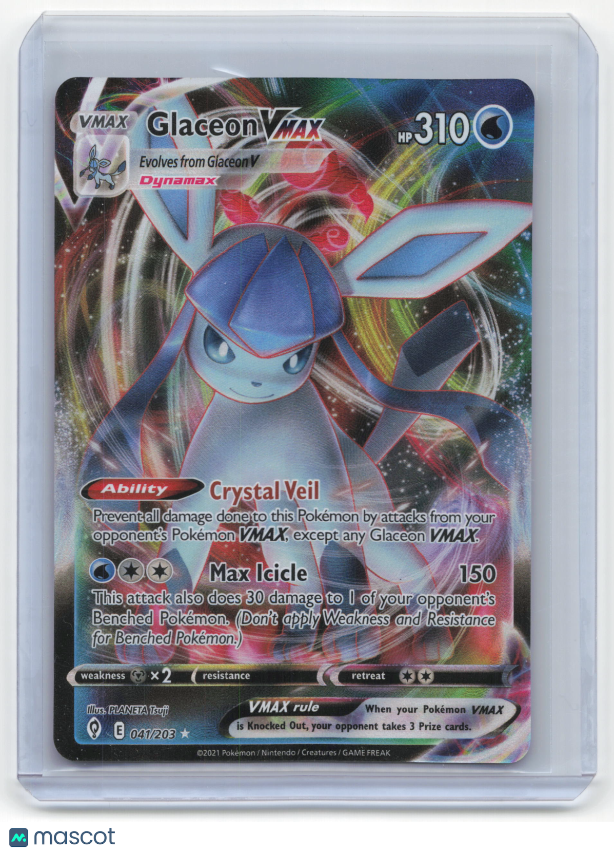Pokemon Glaceon VMAX 2021 Evolving Skies Rare Holo #41/203 Near Mint