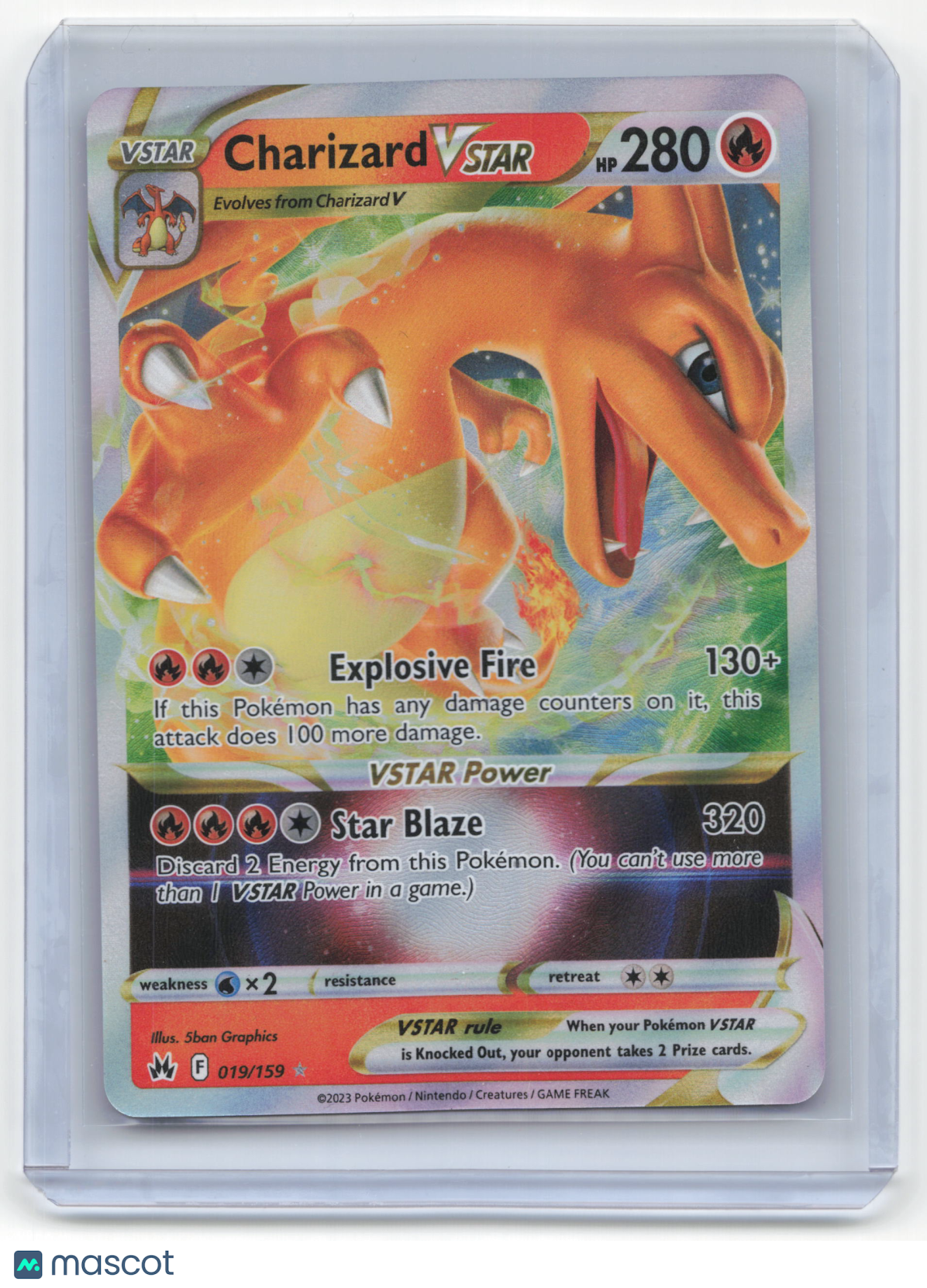 2023 Pokemon Charizard VSTAR Crown Zenith Rare Holo #19/159 Near Mint