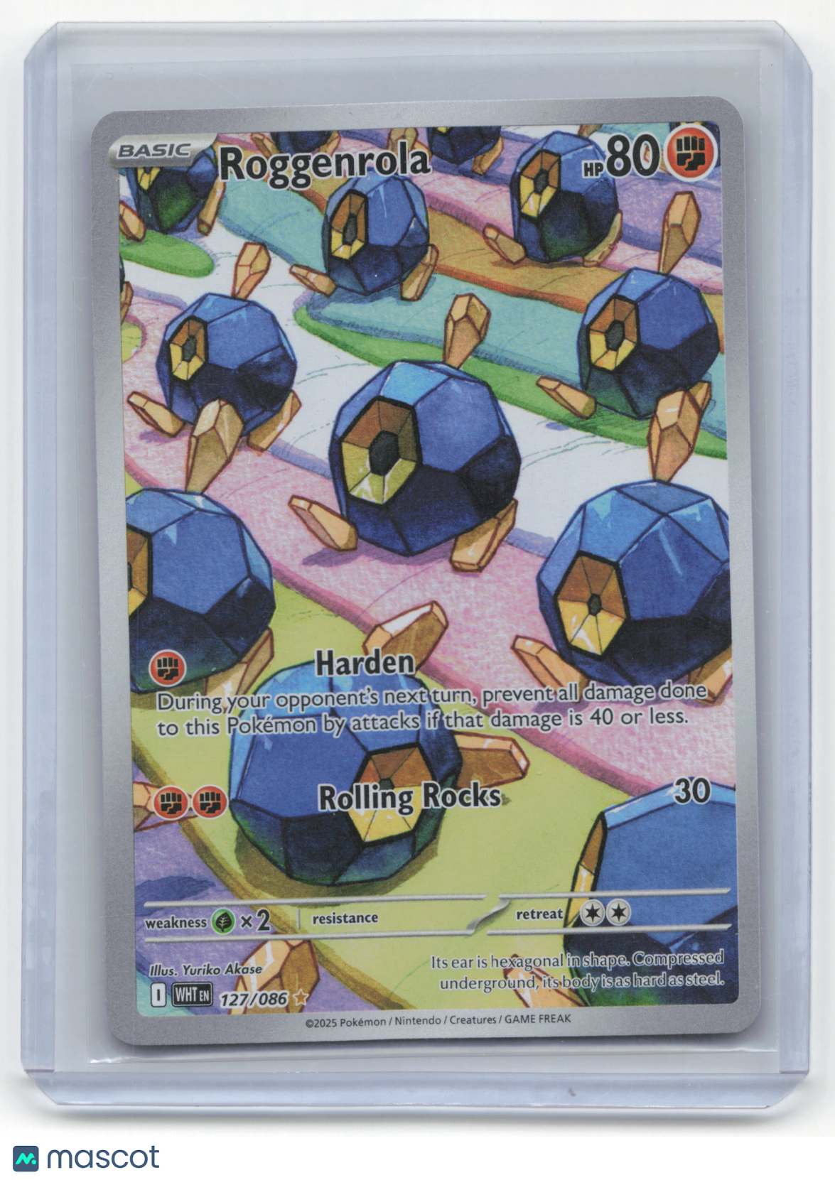 2025 Pokemon Roggenrola White Flare Illustration Rare Foil #127/86 Near Mint