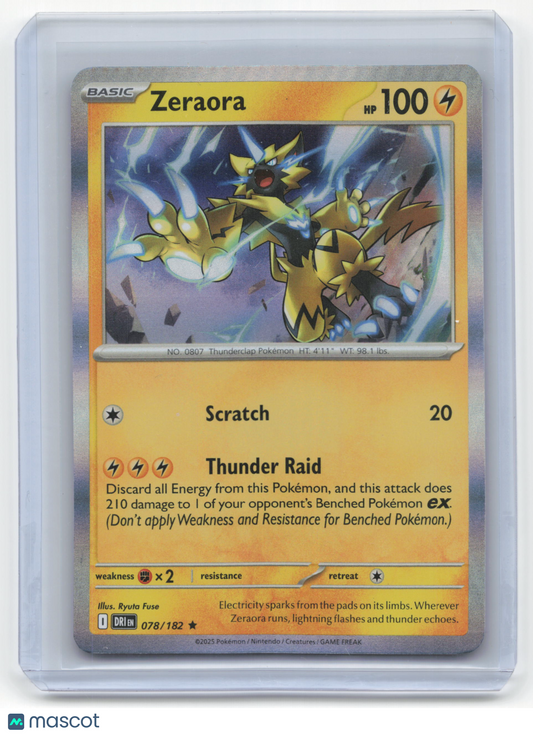 2025 Pokemon Zeraora Destined Rivals Rare Holo #78/182 (Crimp Error)