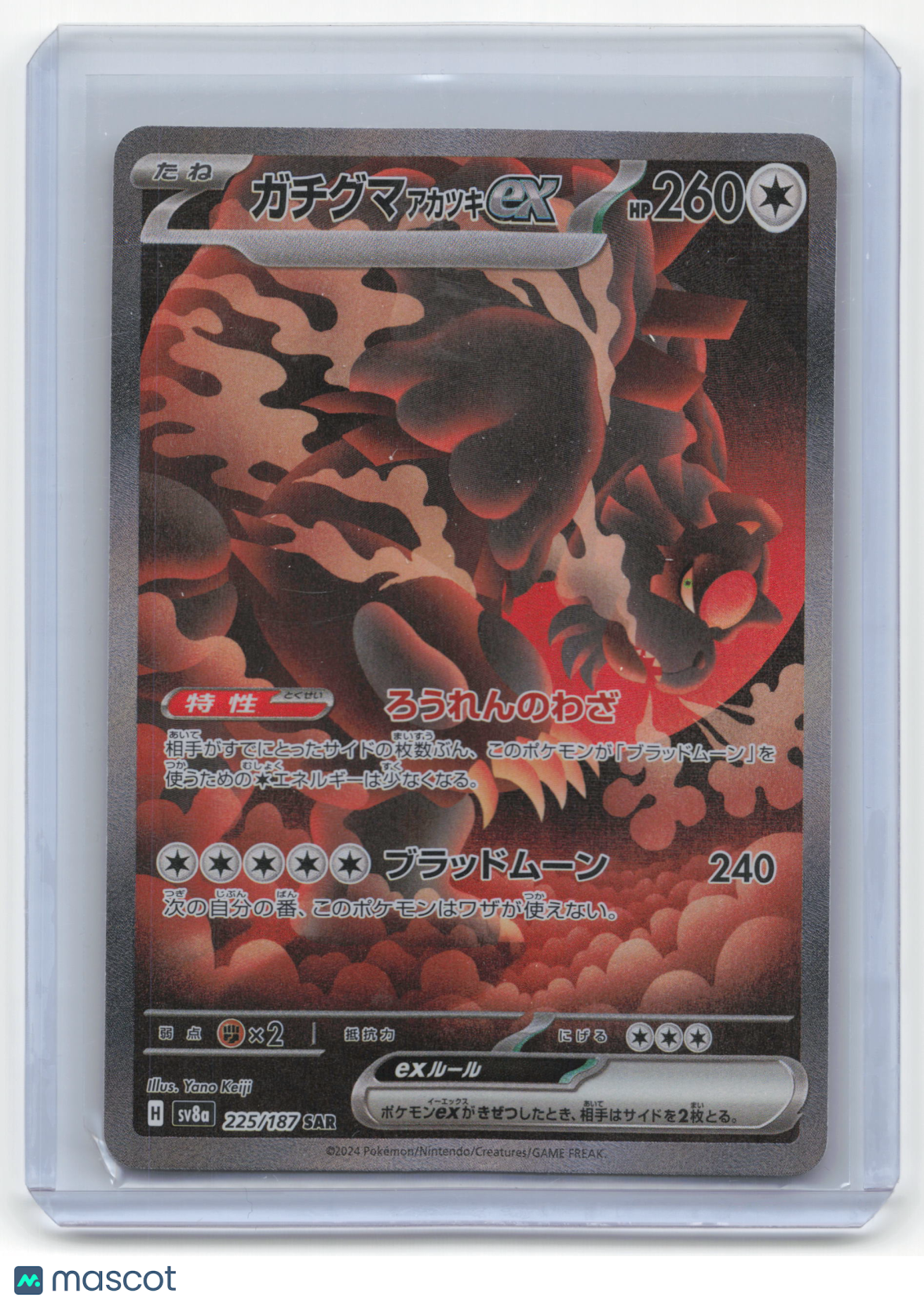 2024 Pokemon Bloodmoon Ursaluna EX Terastal Fest Ex SAR #225/187 Japanese NM