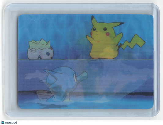 1998 Pokémon DVD Promo Pikachu, Togepi, Horsea Lenticular #PIKA-0019D/DVD