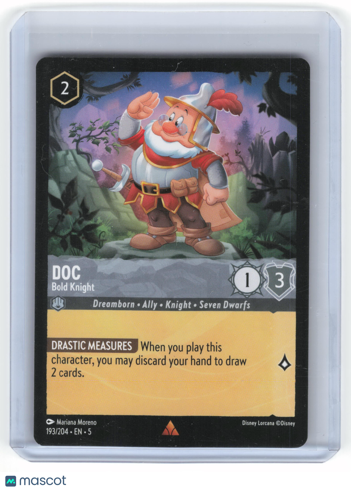 2024 Disney Lorcana—Doc, Bold Knight #193/204 Shimmering Skies—Rare Non-Foil