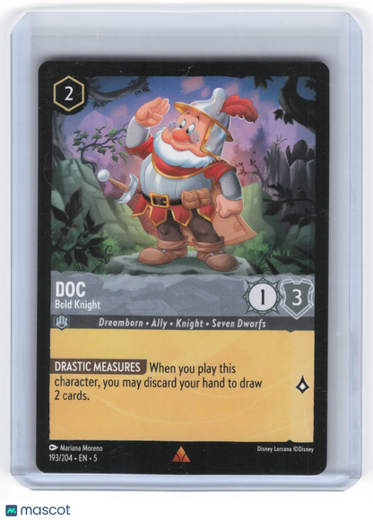 2024 Disney Lorcana—Doc, Bold Knight #193/204 Shimmering Skies—Rare Non-Foil