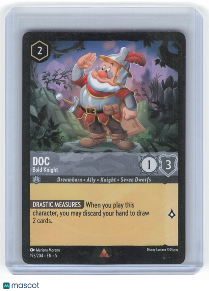 2024 Disney Lorcana TCG—Doc, Bold Knight #193/204 Shimmering Skies—Rare Non-Foil