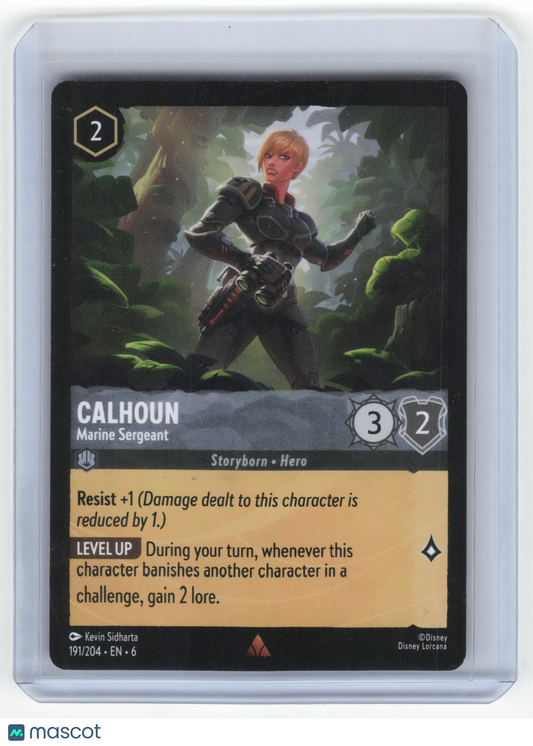 2024 Disney Lorcana TCG Calhoun, Marine Sergeant Azurite Sea Rare Non-Foil #191