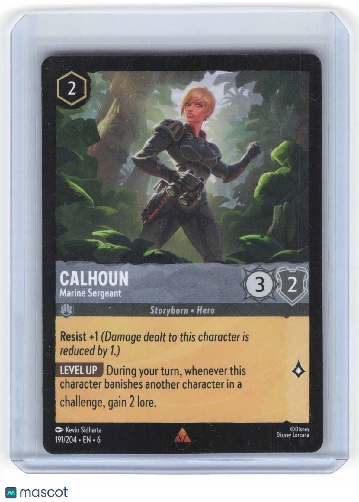 2024 Disney Lorcana—Calhoun, Marine Sergeant #191/204 Azurite Sea—Rare Non-Foil