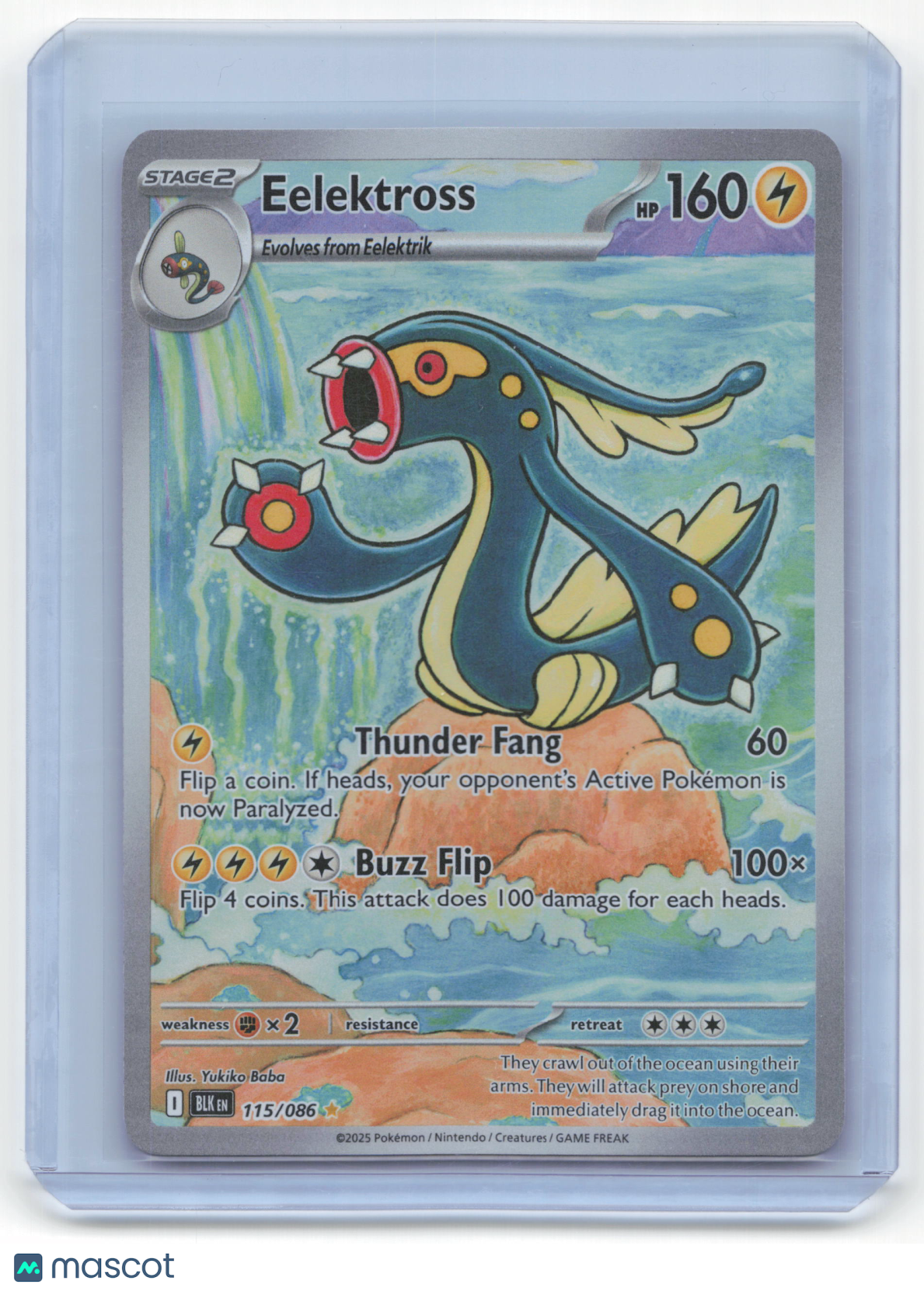 2025 Pokemon Eelektross Black Bolt Illustration Rare #115/086 Near Mint