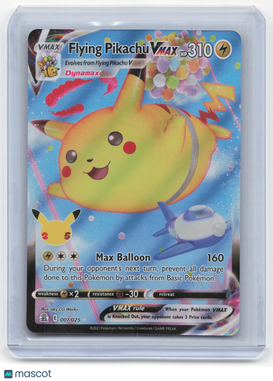 2021 Pokemon Flying Pikachu VMAX Celebrations Ultra Rare #007/025 Near Mint