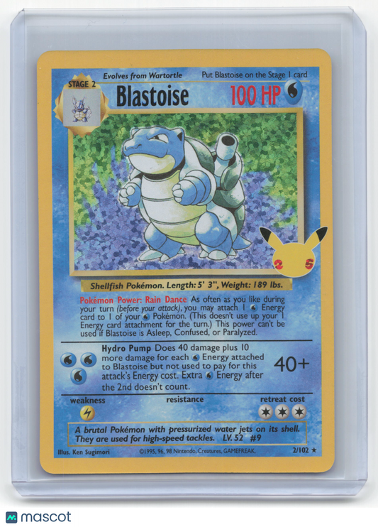 2021 Pokemon Blastoise Celebrations: Classic Collection Holo #2/102 Near Mint