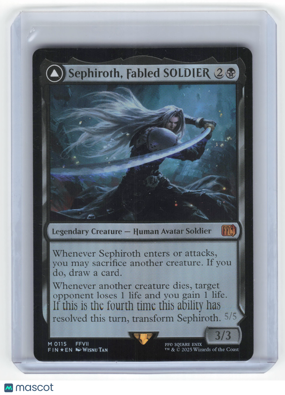2025 Magic: The Gathering Sephiroth, Fabled SOLDIER FIN Mythic Foil #0115 NM
